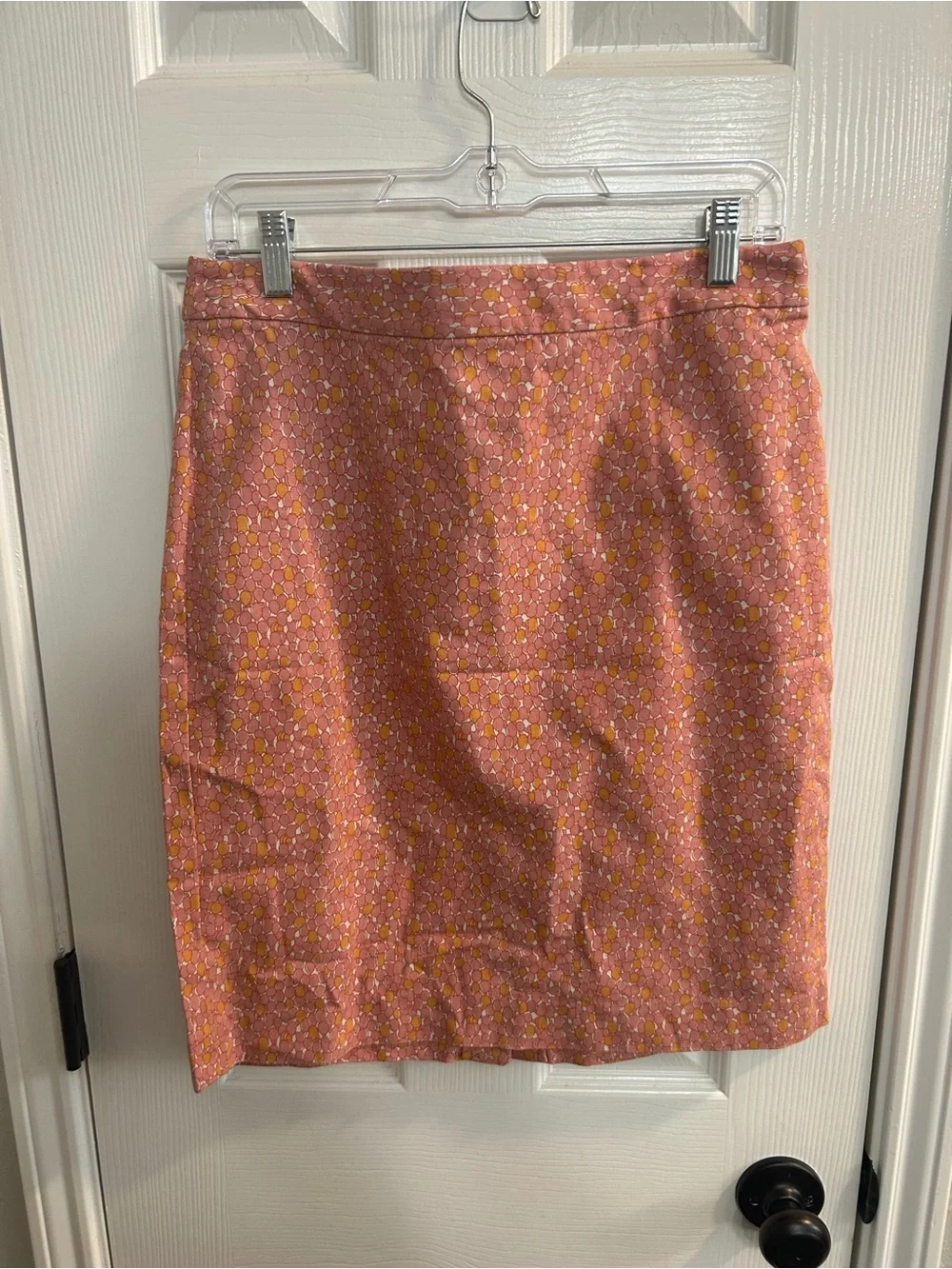Talbots Women’s Pink Orange  Tulip Print Pencil Straight Skirt 10 Petite NWOT